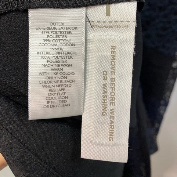 Ann Taylor Loft Lace Shift Dress Mini Black and Blue Size 4 - Picture 6 of 14